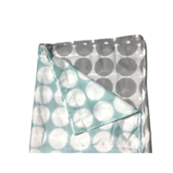 Blue Gray Polka Dot Shower Curtain Lightweight Bathroom Decor Printed Circles - Picture 3 of 5